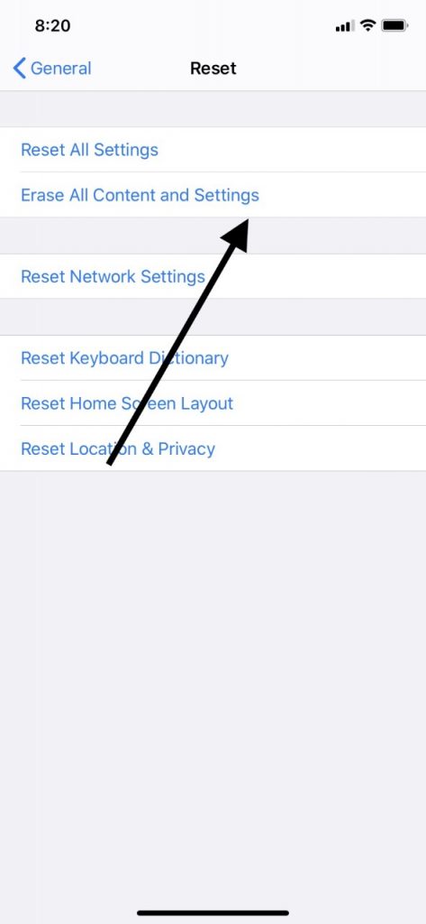 Borrar contenido antes de la corrección de la pantalla del iPad