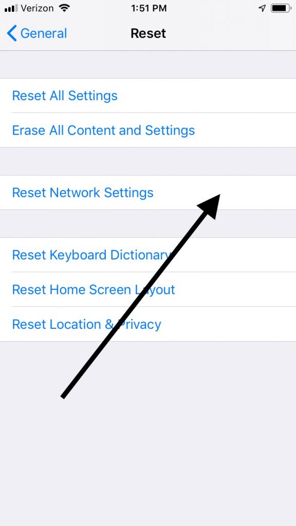 Restablecer su configuración de red iPhone_S puede hacer que su punto de acceso personal funcione
