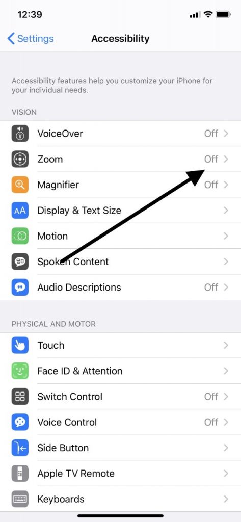 Usar zoom para el emparejamiento de Apple Watch