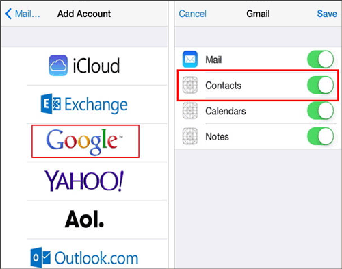 ¿Cómo se agrega nuevos contactos al iPhone con Gmail?