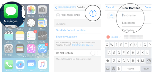 ¿Cómo agrego un contacto al iPhone desde los mensajes de texto?