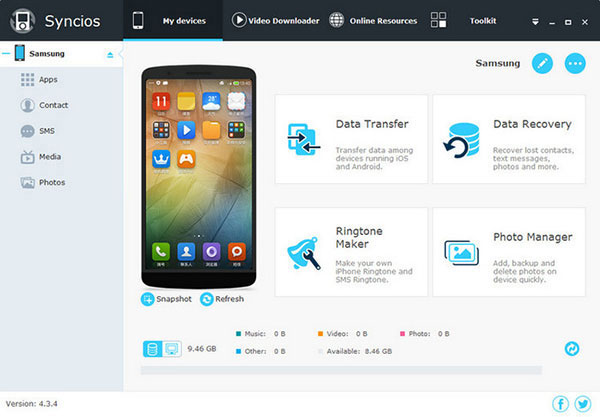 iPhone Music Manager para Windows como Syncios