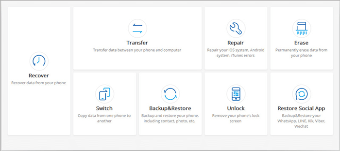 Seleccione Desbloquear en la interfaz principal de Android Desbloquear