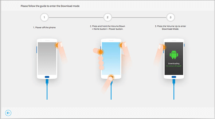 Obtener a Samsung en el modo de descarga