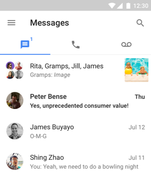 Archree mensajes de texto en Android a través de Google Voice