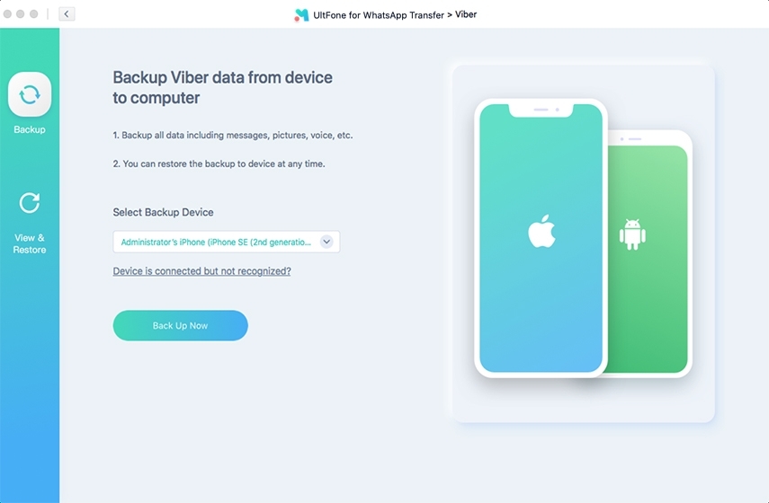 Datos de Viber de copia de seguridad