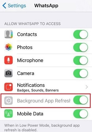 Actualización de la aplicación de fondo para whatsapp