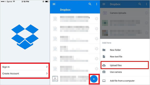 Aplicación de transferencia de iOS a Android como Dropbox
