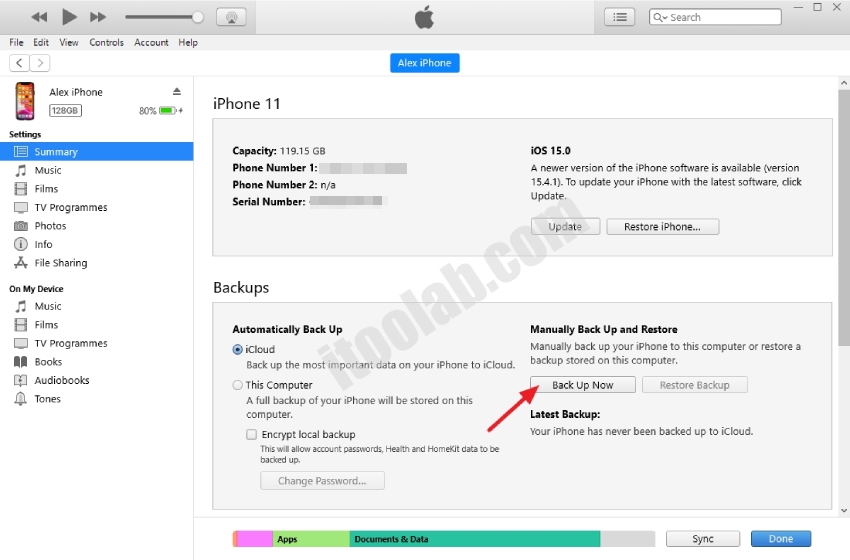 Recupere los contactos perdidos a través de iTunes para arreglar el contacto de iPhone perdido después de la actualización