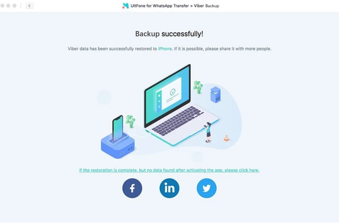copia de seguridad de Viber con éxito