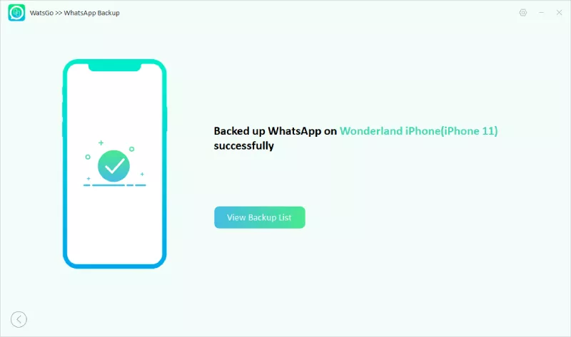 Copia de seguridad de Whatsapp con éxito
