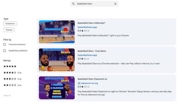 Extensión de cromo estrellas de baloncesto