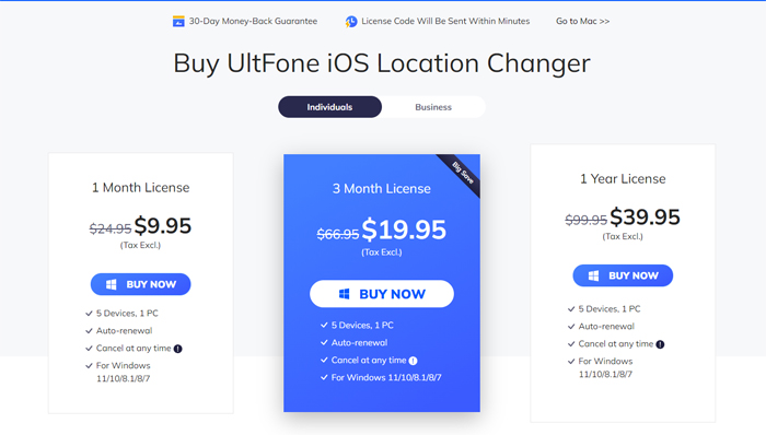 comprar ultfone iOS cambiador de ubicación