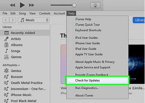 Actualice iTunes en Windows para corregir el error de iTunes 0xe8000015