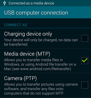 Transfiera videos de Samsung Galaxy a la computadora a través de cable USB solamente
