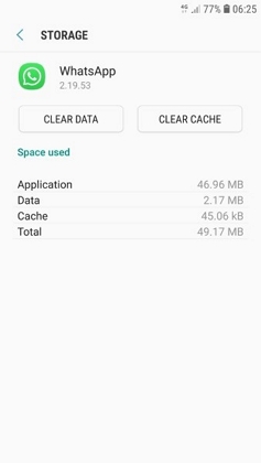 borrar el caché de whatsapp