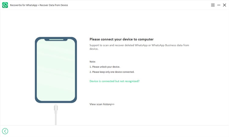conectar el dispositivo Recovergo whatsapp