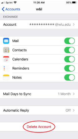 Eliminar cuenta de correo electrónico