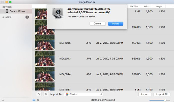 Cómo eliminar en masa las fotos del iPhone con la captura de imágenes en Mac
