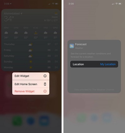 mi widget meteorológico no funciona