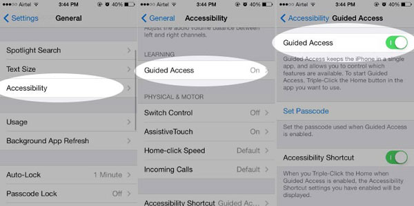 Encienda el acceso guiado en iPhone