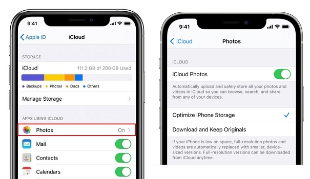 Habilitar fotos de iCloud en iPhone