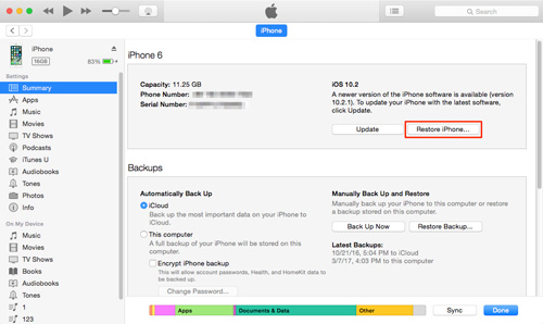 Erita un iPod con iTunes