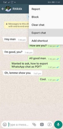 chat de exportación