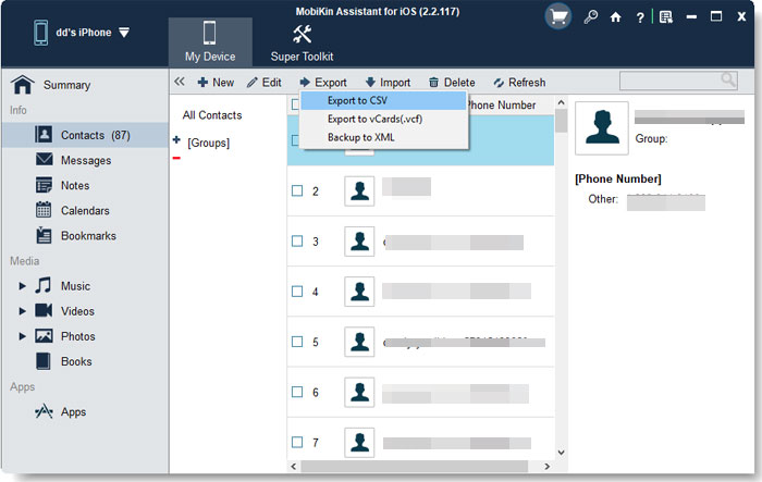 Exportar datos de iPad a PC