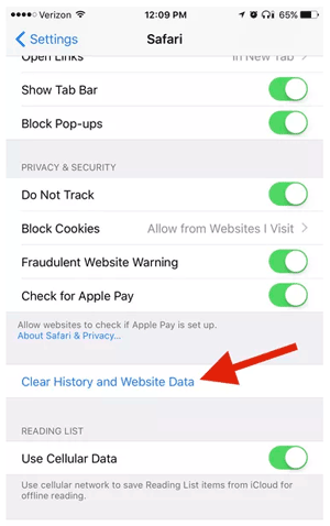 Borrar archivos de caché en Safari