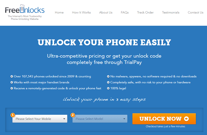 Herramienta de desbloqueo de la red Samsung de FreeUnlocks
