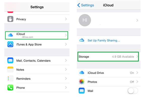 Verifique el almacenamiento de iCloud