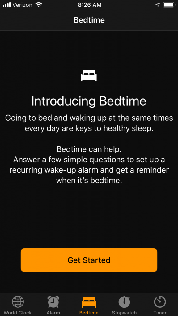 Función de la hora de dormir de la alarma de iPhone