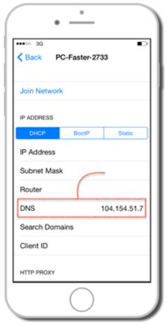 Evitar iPhone 6 con DNS