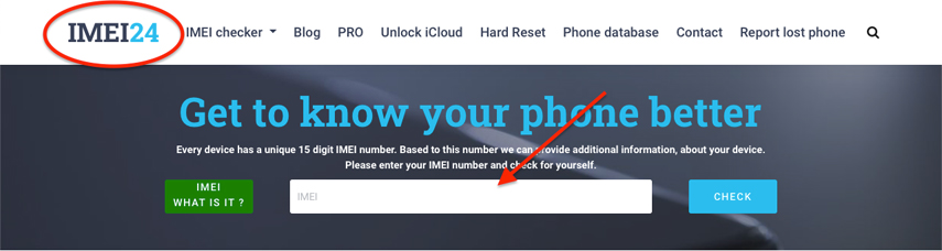 Sitio web de IMEI24.com
