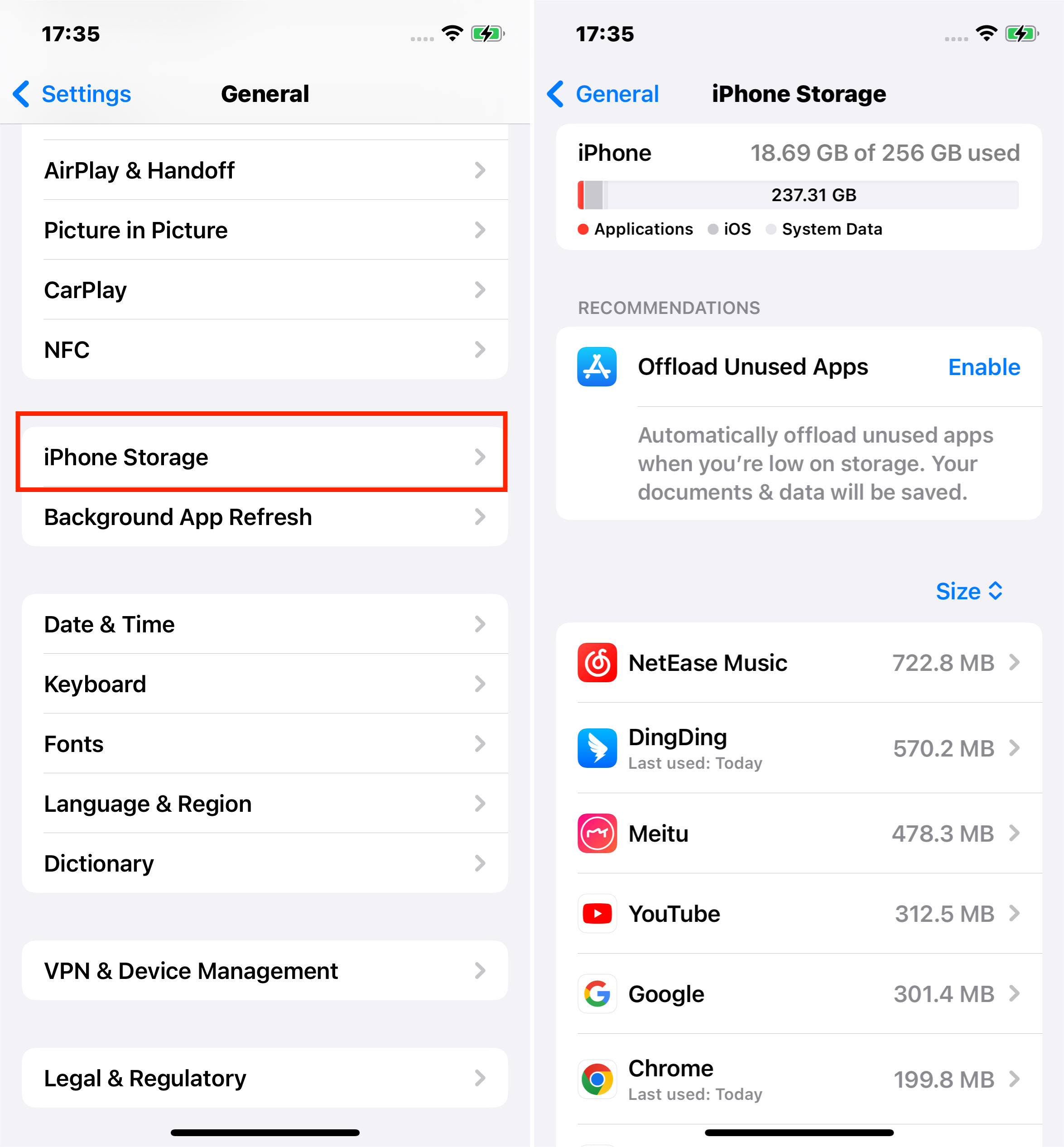 Verifique el espacio de almacenamiento de iPhone