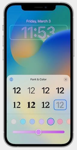 Pantalla de bloqueo de iPhone Front y color