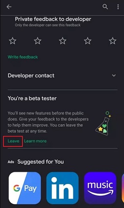 Deja el programa de beta de Whatsapp Android