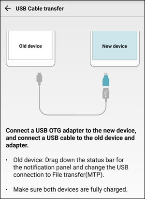 Transferencia USB con interruptor móvil LG