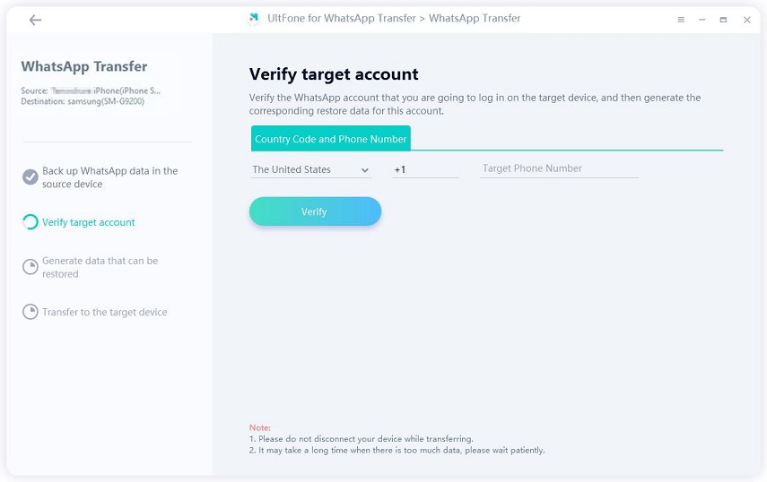Ingrese el código de verificación en Ultfone