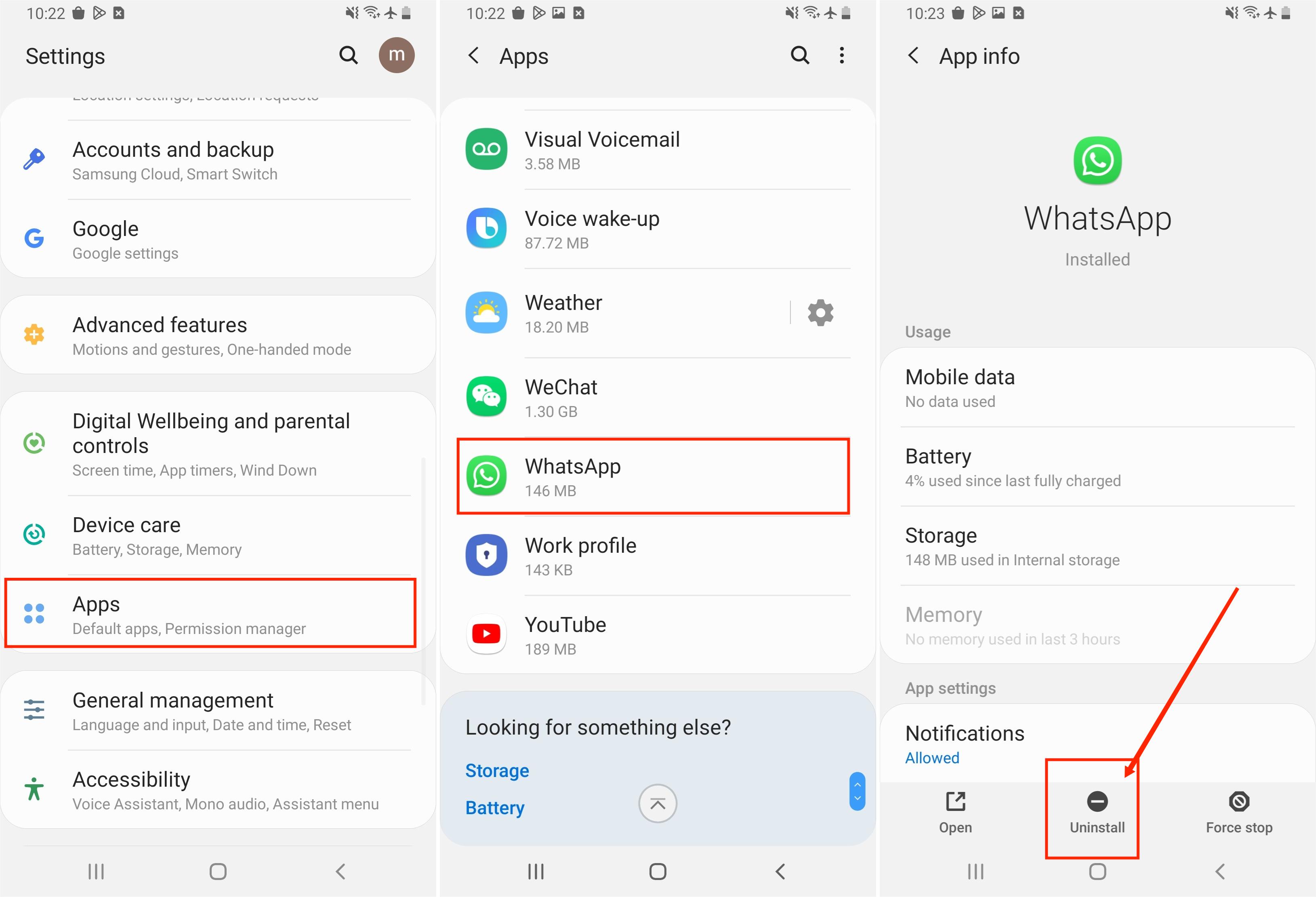 Desinstalar aplicaciones en el teléfono Android