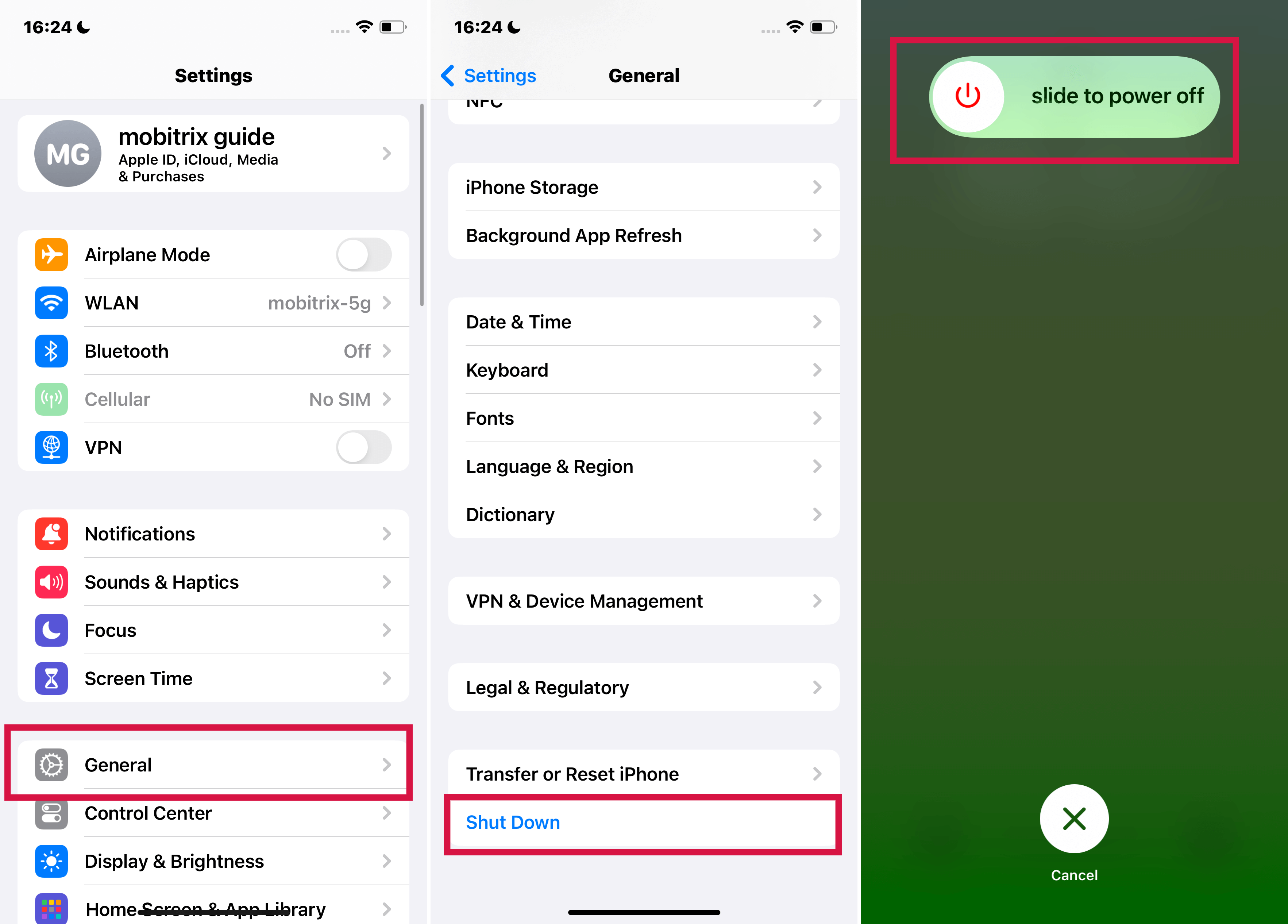 Apague cualquier modelo de iPhone a través de la configuración