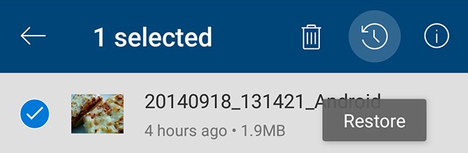 OneDrive Restaurar