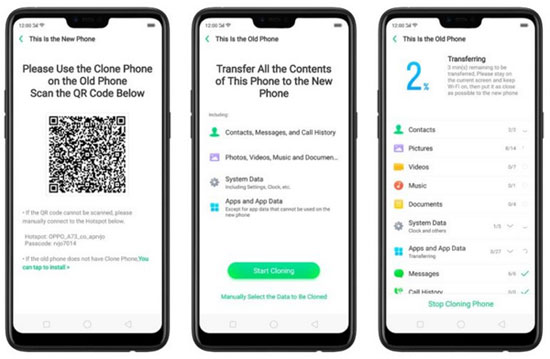 Cómo transferir archivos de iPhone a OPPO con la aplicación de teléfono Clone