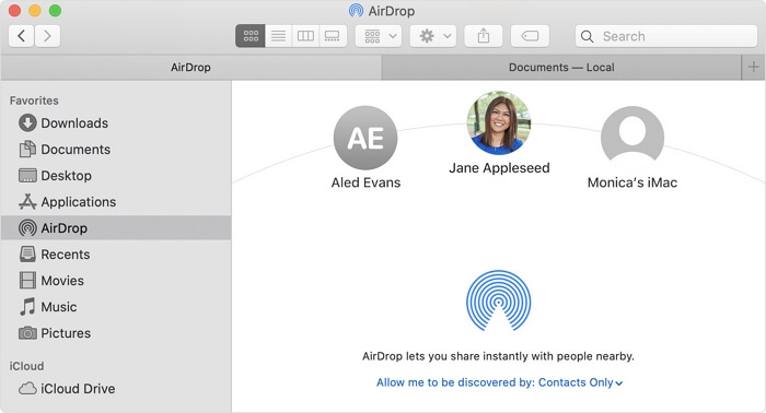 Transferencia de archivos inalámbricos de PC a iPhone con Airdrop