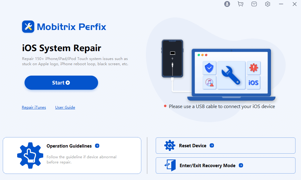 Menú de inicio de Mobitrix Perfix