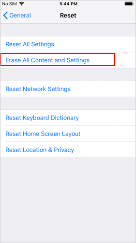 borrar todo el contenido y la configuración del iPhone