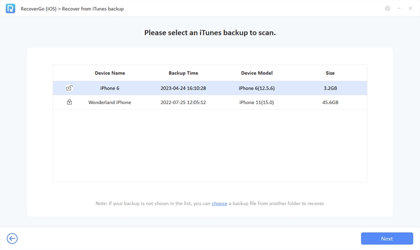 Guía de receptgo iOS - Mostrar todo el historial de respaldo