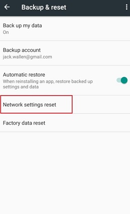 Restablecer Configuración de red Android