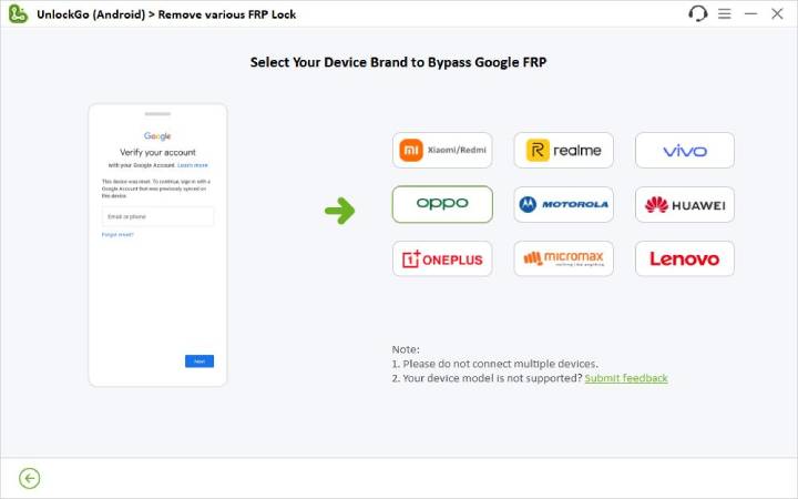 Seleccione la marca de su dispositivo